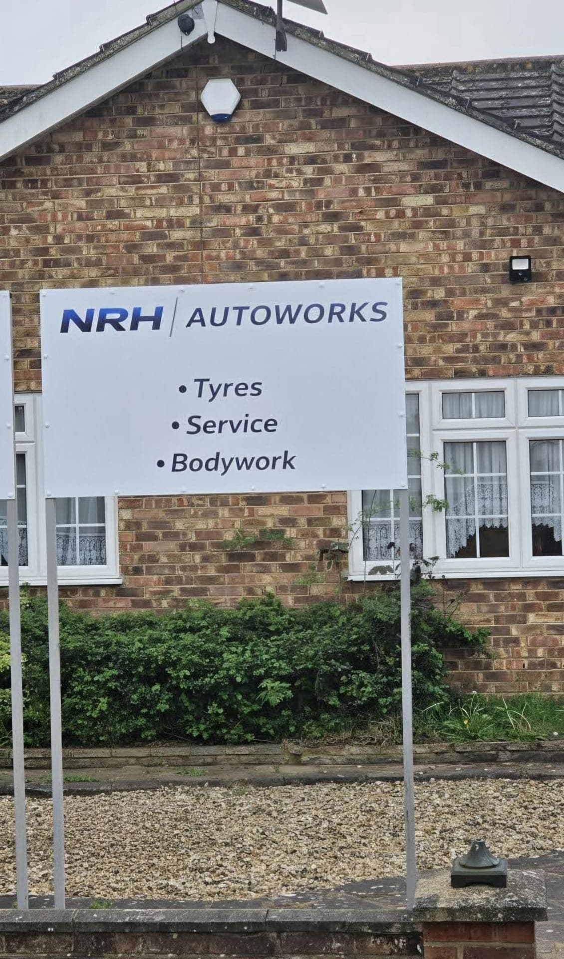 NRH Autoworks signage outside the garage